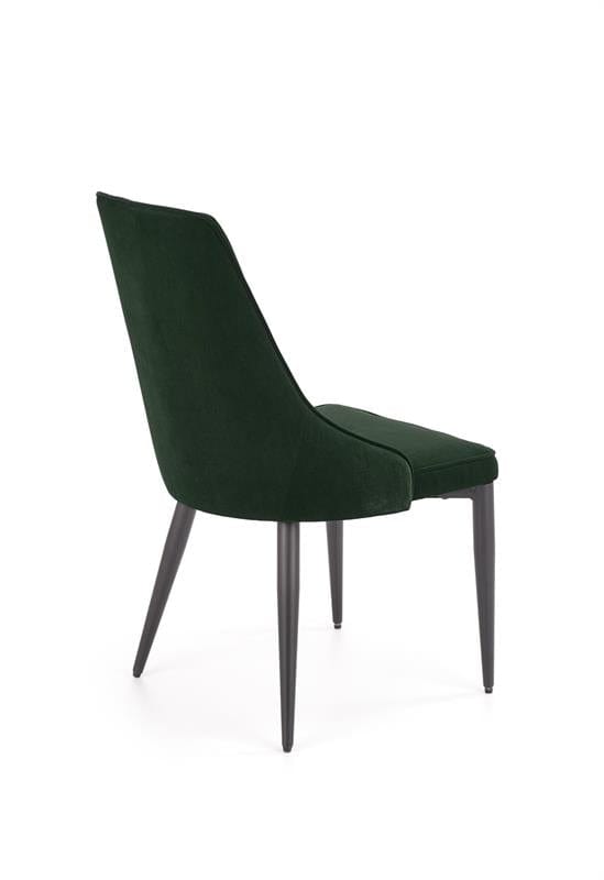 Scaun tapitat cu stofa si picioare metalice, Kai-365 Velvet Verde Inchis / Negru, l52xA57xH90 cm (3)