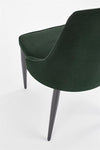 Scaun tapitat cu stofa si picioare metalice, Kai-365 Velvet Verde Inchis / Negru, l52xA57xH90 cm (7)