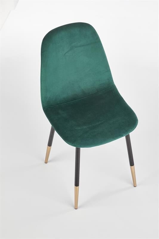 Scaun tapitat cu stofa si picioare metalice, Kai-379 Velvet Verde Inchis / Negru / Auriu, l45xA48xH88 cm (6)