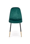 Scaun tapitat cu stofa si picioare metalice, Kai-379 Velvet Verde Inchis / Negru / Auriu, l45xA48xH88 cm (2)