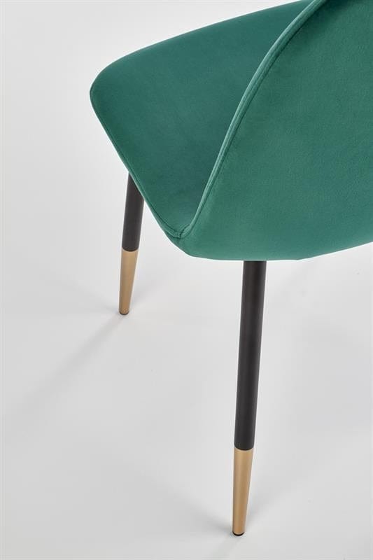 Scaun tapitat cu stofa si picioare metalice, Kai-379 Velvet Verde Inchis / Negru / Auriu, l45xA48xH88 cm (7)