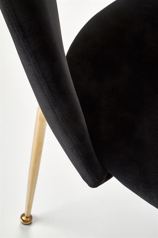 Scaun tapitat cu stofa si picioare metalice Kai-385 Velvet Negru / Auriu, l54xA59xH88 cm (10)