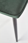 Scaun tapitat cu stofa si picioare metalice Kai-399 Velvet Verde inchis / Negru, l50xA60xH84 cm (7)