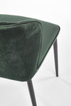 Scaun tapitat cu stofa si picioare metalice Kai-399 Velvet Verde inchis / Negru, l50xA60xH84 cm (8)