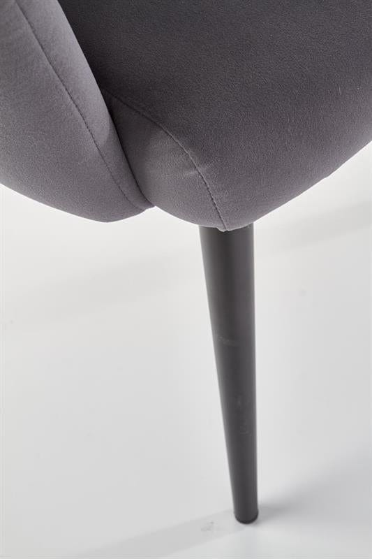 Scaun tapitat cu stofa si picioare metalice, Kai-410 Velvet Gri / Negru, l62xA62xH85 cm (8)