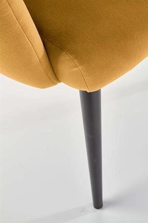 Scaun tapitat cu stofa si picioare metalice, Kai-410 Velvet Mustariu / Negru, l62xA62xH85 cm (9)