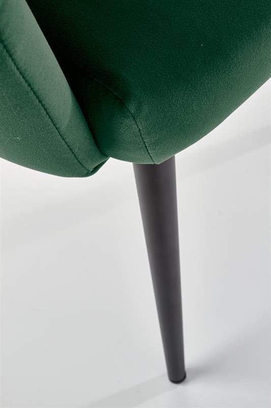 Scaun tapitat cu stofa si picioare metalice, Kai-410 Velvet Verde Inchis / Negru, l62xA62xH85 cm (7)