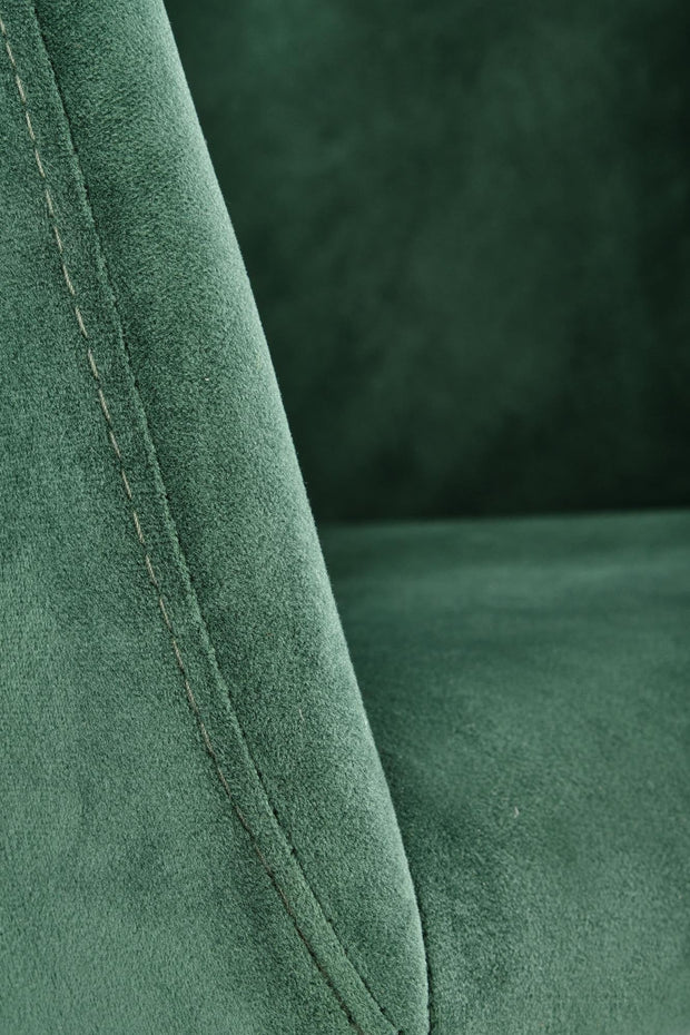 Scaun tapitat cu stofa si picioare metalice, Kai-421 Velvet Verde Inchis / Negru, l62xA53xH78 cm (7)