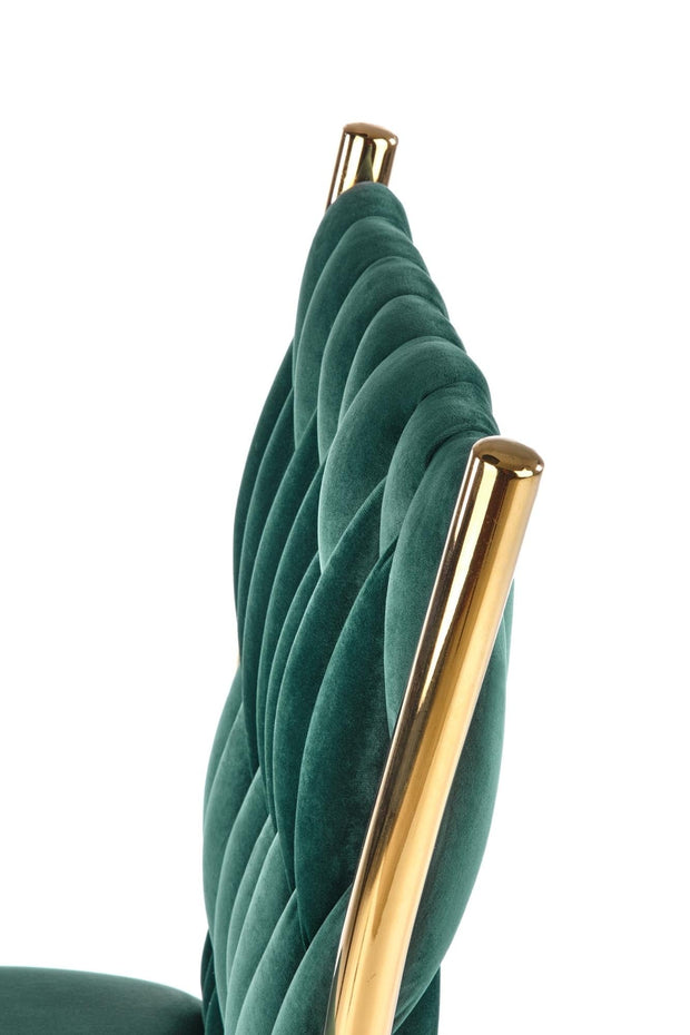 Scaun tapitat cu stofa si picioare metalice Kai-436 Velvet Verde Inchis / Auriu, l48xA55xH94 cm (8)
