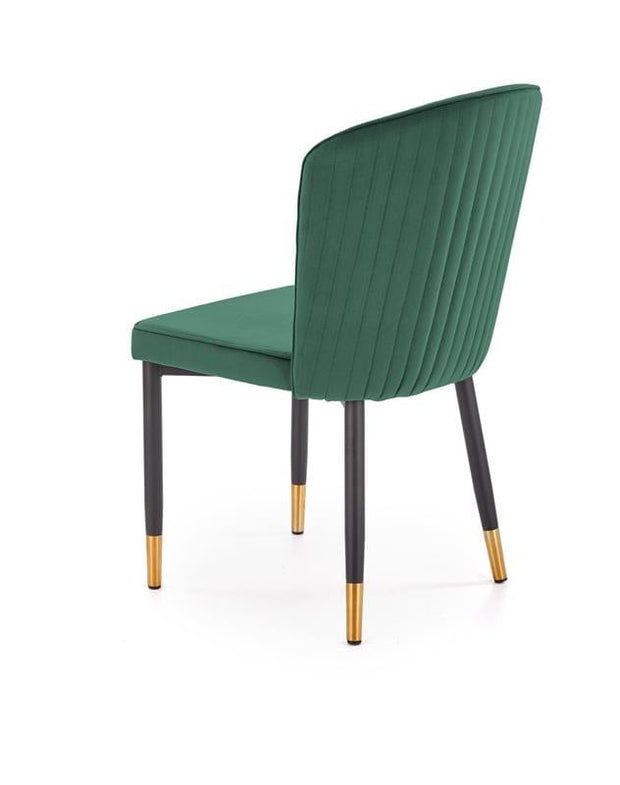 Scaun tapitat cu stofa si picioare metalice, Kai-446 Velvet Verde Inchis / Negru / Auriu, l51xA55xH86 cm (3)