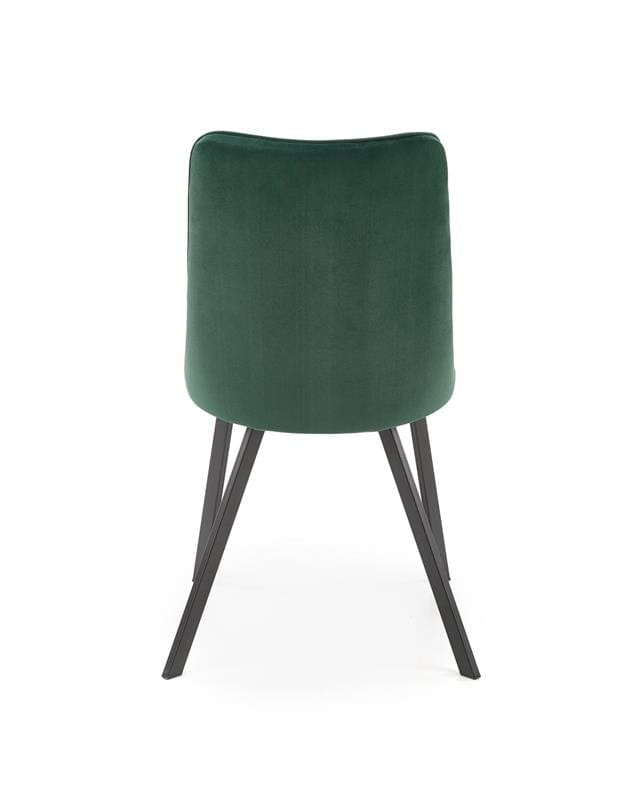 Scaun tapitat cu stofa si picioare metalice, Kai-450 Velvet Verde Inchis / Negru, l44xA58xH85 cm (3)