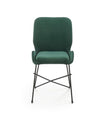 Scaun tapitat cu stofa si picioare metalice, Kai-454 Velvet Verde inchis / Negru, l46xA55xH83 cm (3)