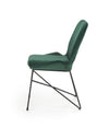 Scaun tapitat cu stofa si picioare metalice, Kai-454 Velvet Verde inchis / Negru, l46xA55xH83 cm (4)