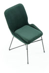 Scaun tapitat cu stofa si picioare metalice, Kai-454 Velvet Verde inchis / Negru, l46xA55xH83 cm (7)