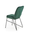 Scaun tapitat cu stofa si picioare metalice, Kai-454 Velvet Verde inchis / Negru, l46xA55xH83 cm (5)