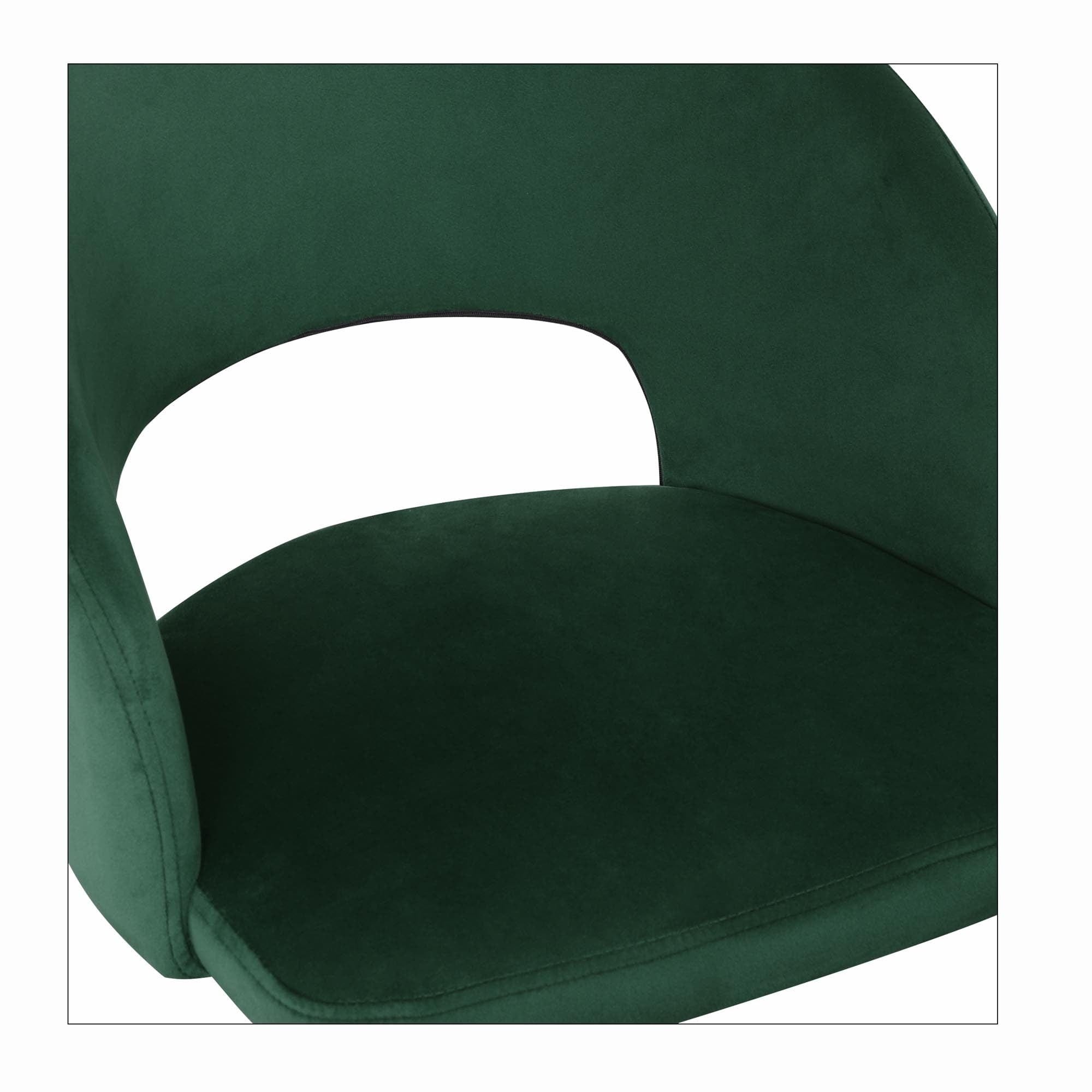 Scaun tapitat cu stofa si picioare metalice, Kai-455 Velvet Verde inchis / Negru, l51xA57xH77 cm (4)