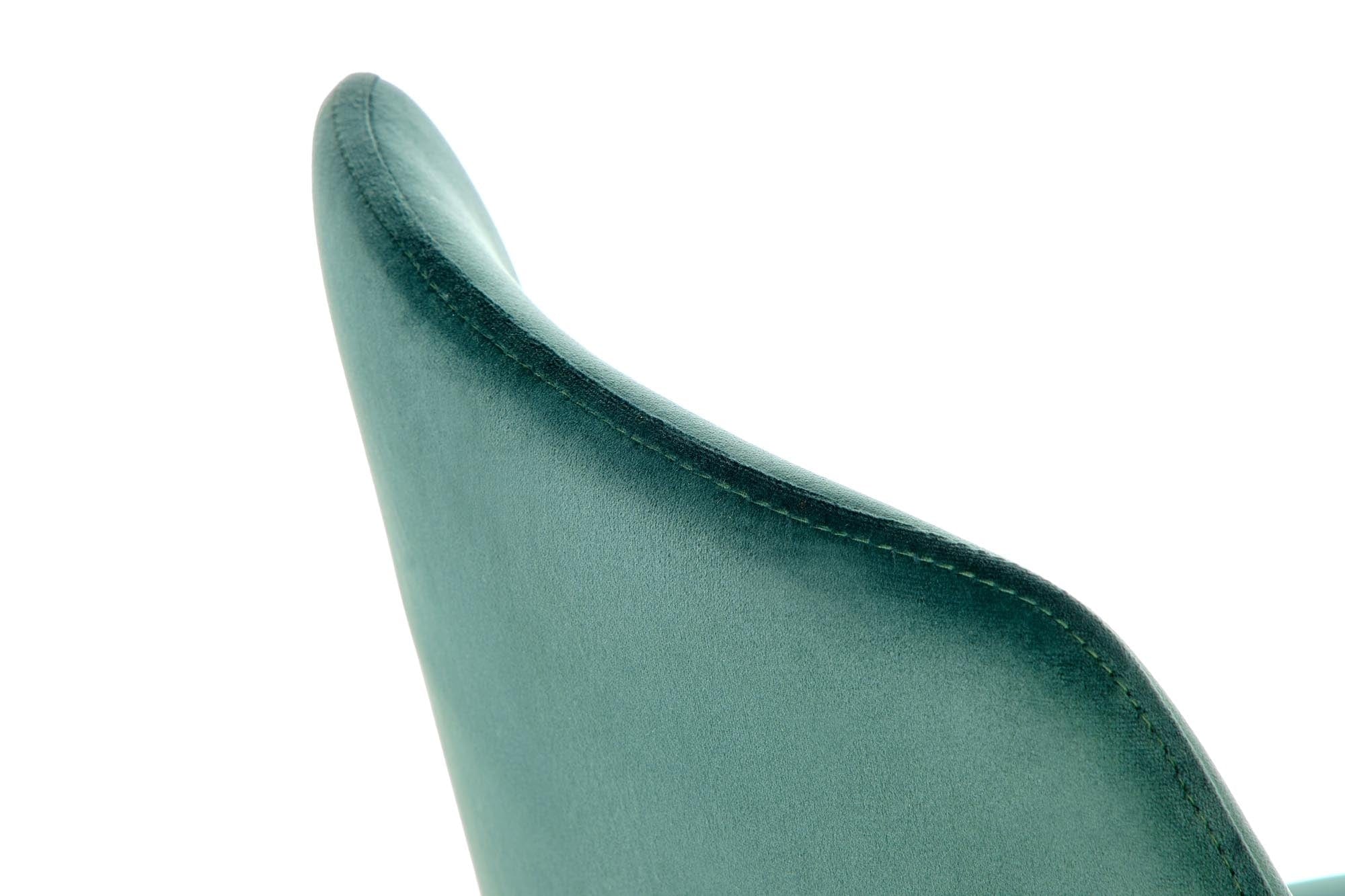 Scaun tapitat cu stofa si picioare metalice, Kai-460 Velvet Verde Inchis / Auriu, l49xA54xH84 cm (8)