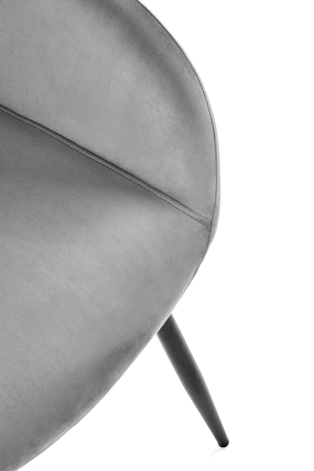 Scaun tapitat cu stofa si picioare metalice, Kai-480 Velvet Gri / Negru, l59xA59xH79 cm (6)