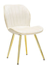 Set 2 scaune tapitate cu stofa si picioare metalice, Paris Space Velvet Crem / Auriu, l58xA46xH77 cm (2)