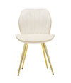 Set 2 scaune tapitate cu stofa si picioare metalice, Paris Space Velvet Crem / Auriu, l58xA46xH77 cm (3)
