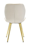 Set 2 scaune tapitate cu stofa si picioare metalice, Paris Space Velvet Crem / Auriu, l58xA46xH77 cm (4)