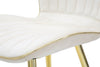 Set 2 scaune tapitate cu stofa si picioare metalice, Paris Space Velvet Crem / Auriu, l58xA46xH77 cm (7)