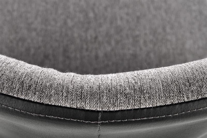 Scaun tapitat cu stofa si piele ecologica, cu picioare metalice Kai-447 Gri / Negru, l49xA58xH87 cm (10)