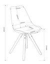 Set 2 scaune tapitate cu stofa si picioare din lemn Dima Gri Inchis / Stejar, l48,5xA55xH85 cm (4)