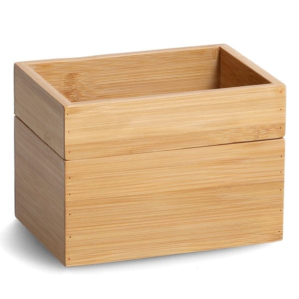 Set 2 cutii pentru depozitare, din bambus si MDF, Bamboo Large Natural, L17xl12xH8 / L17xl12xH4 cm (2)