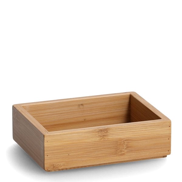 Set 2 cutii pentru depozitare, din bambus si MDF, Bamboo Small Natural, L14,5xl11xH6 / L14,5xl11xH4 cm (2)