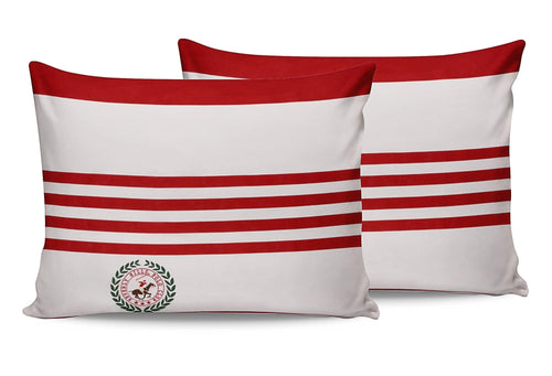 Set 2 fete perna din bumbac, Beverly Hills Polo Club BHPC 003 Rosu / Alb, 50 x 70 cm