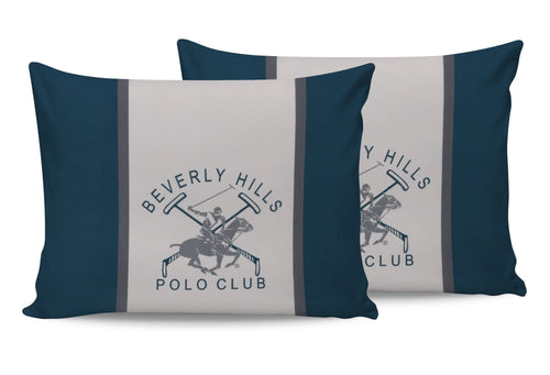 Set 2 fete perna din bumbac, Beverly Hills Polo Club BHPC 024 Verde / Alb, 50 x 70 cm