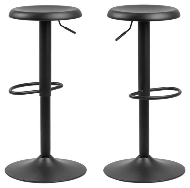 Set 2 scaune de bar din metal Finch Negru, Ø40xH80 cm