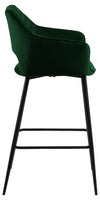 Actona Set 2 scaune de bar tapitate cu stofa si picioare metalice, Felina Velvet Verde / Negru, l54,5xA53,5xH104,5 cm