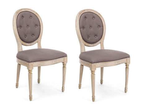 Set 2 scaune din lemn, tapitate cu stofa Patrick Maro / Natural, l50xA598xH93 cm