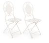 Bizzotto Set 2 scaune pliabile de gradina / terasa din metal Emily Alb, l40xA40xH94 cm