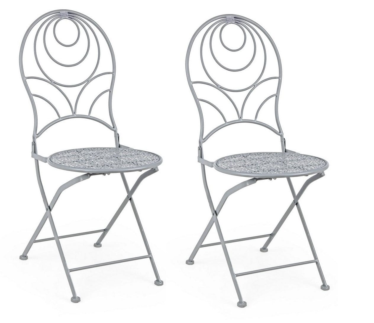 Bizzotto Set 2 scaune pliabile de gradina / terasa din metal Marlene Gri, l40xA40xH94 cm