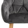 Actona Set 2 scaune tapitate cu stofa si picioare din lemn Brooke Velvet Gri inchis / Stejar, l58xA57xH83 cm