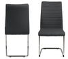 Actona Set 2 scaune tapitate cu stofa si picioare metalice Gudrun Gri inchis / Crom, l47,5xA63,5xH95,5 cm