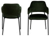 Set 2 scaune tapitate cu stofa si picioare metalice, Limana Velvet Verde / Negru, l54xA55xH82 cm (2)