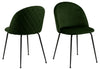 Set 2 scaune tapitate cu stofa si picioare metalice, Louise Velvet Verde / Negru, l49,5xA54xH80,5 cm