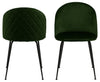 Set 2 scaune tapitate cu stofa si picioare metalice, Louise Velvet Verde / Negru, l49,5xA54xH80,5 cm (2)