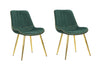 Mauro Ferretti Set 2 scaune tapitate cu stofa si picioare metalice Paris Velvet Verde / Auriu, l51xA59xH79 cm