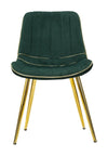 Mauro Ferretti Set 2 scaune tapitate cu stofa si picioare metalice Paris Velvet Verde / Auriu, l51xA59xH79 cm