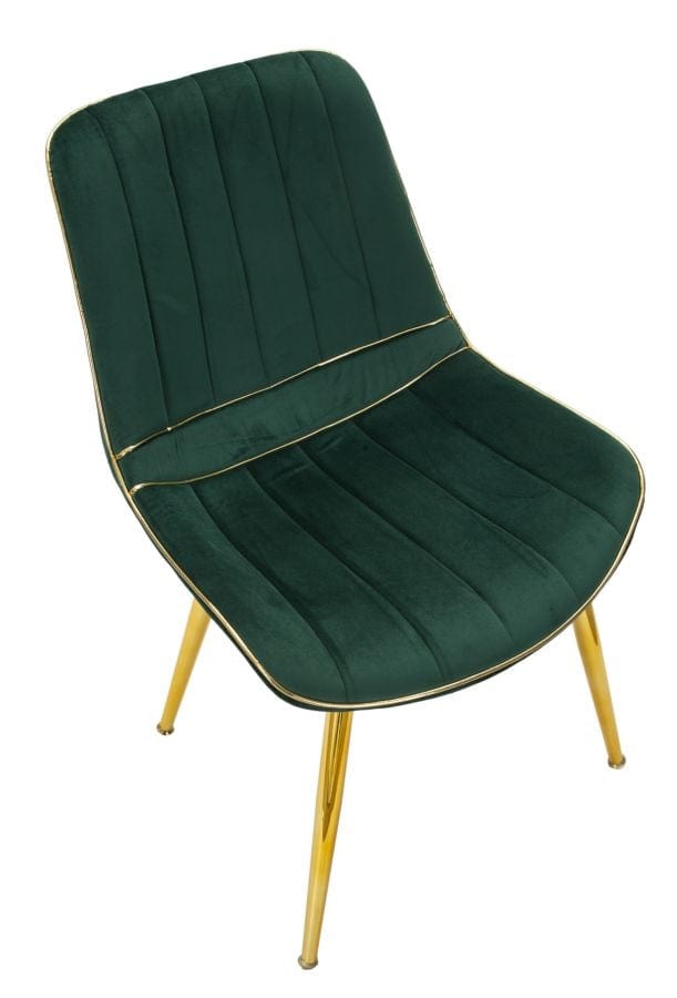 Mauro Ferretti Set 2 scaune tapitate cu stofa si picioare metalice Paris Velvet Verde / Auriu, l51xA59xH79 cm