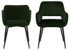 Set 2 scaune tapitate cu stofa si picioare metalice Ranja Velvet Verde Olive / Negru, l56xA59,5xH79 cm (3)