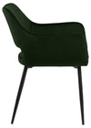 Set 2 scaune tapitate cu stofa si picioare metalice Ranja Velvet Verde Olive / Negru, l56xA59,5xH79 cm (4)