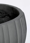 Set 3 ghivece din Fiberclay, Halong Round Gri Inchis, Ø55xH50 / Ø41xH38 / Ø30xH28 cm (2)