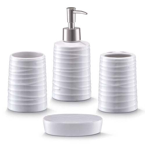 Set 4 accesorii pentru baie din ceramica, White