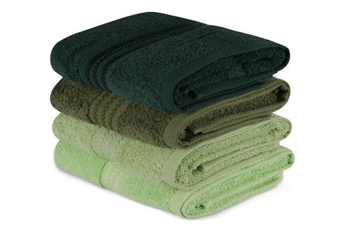 Set 4 prosoape baie din bumbac, Rainbow Verde, 50 x 90 cm